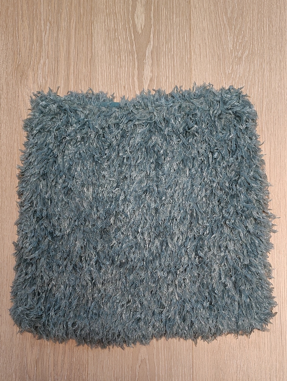 Zara Feather-Trim Mini Skirt in Dusty Teal